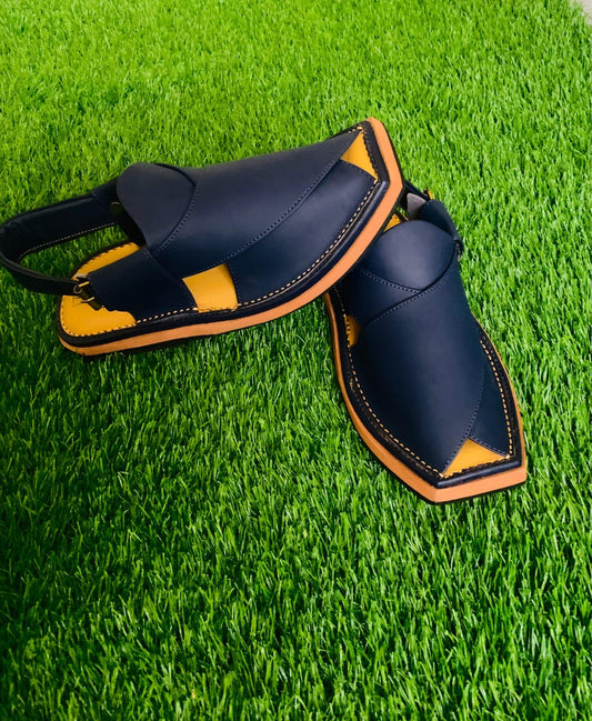 Kaptaan Chappal Blue Contrast